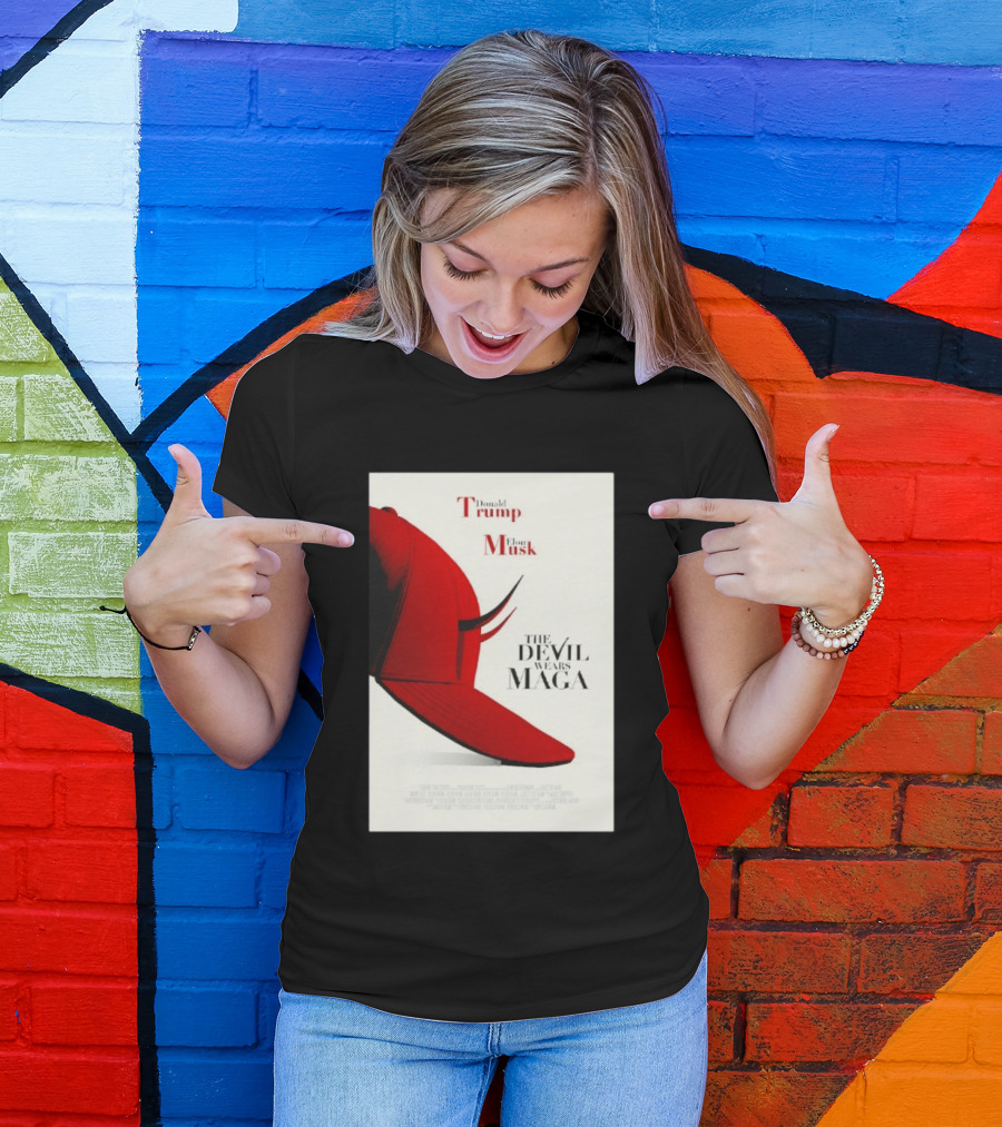 Donald Trump Elon Musk The Devil Wears MAGA Hat With Horns T-Shirt