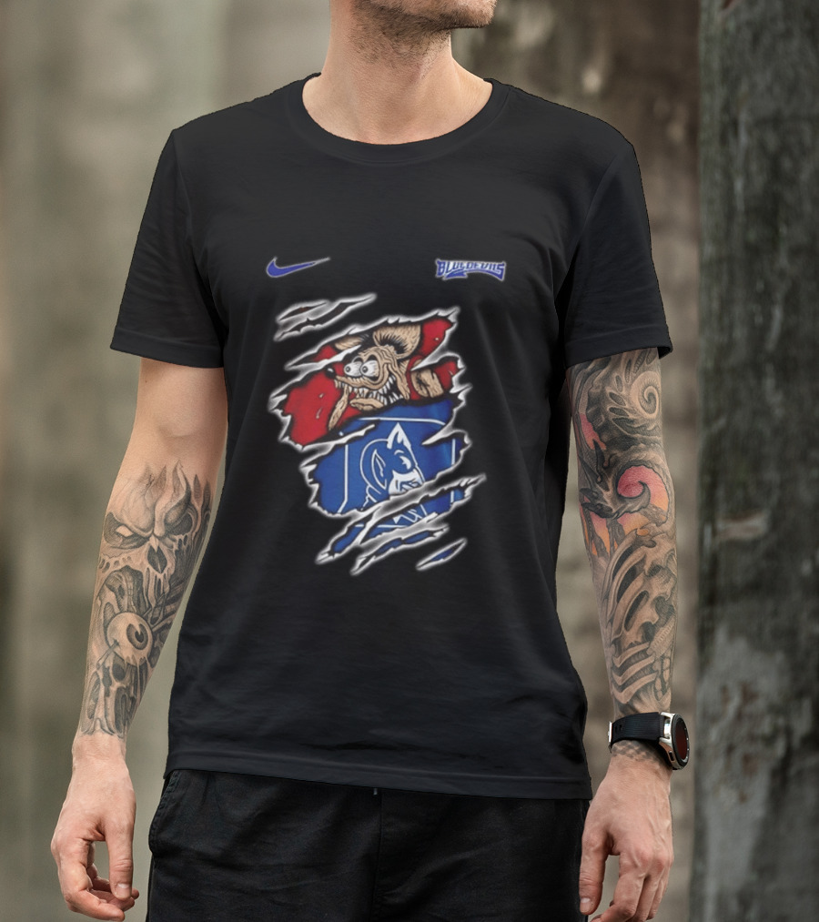 Nike Duke Blue Devils NCAA Rat Fink Built To Not Bow Blue Devils T-Shirt