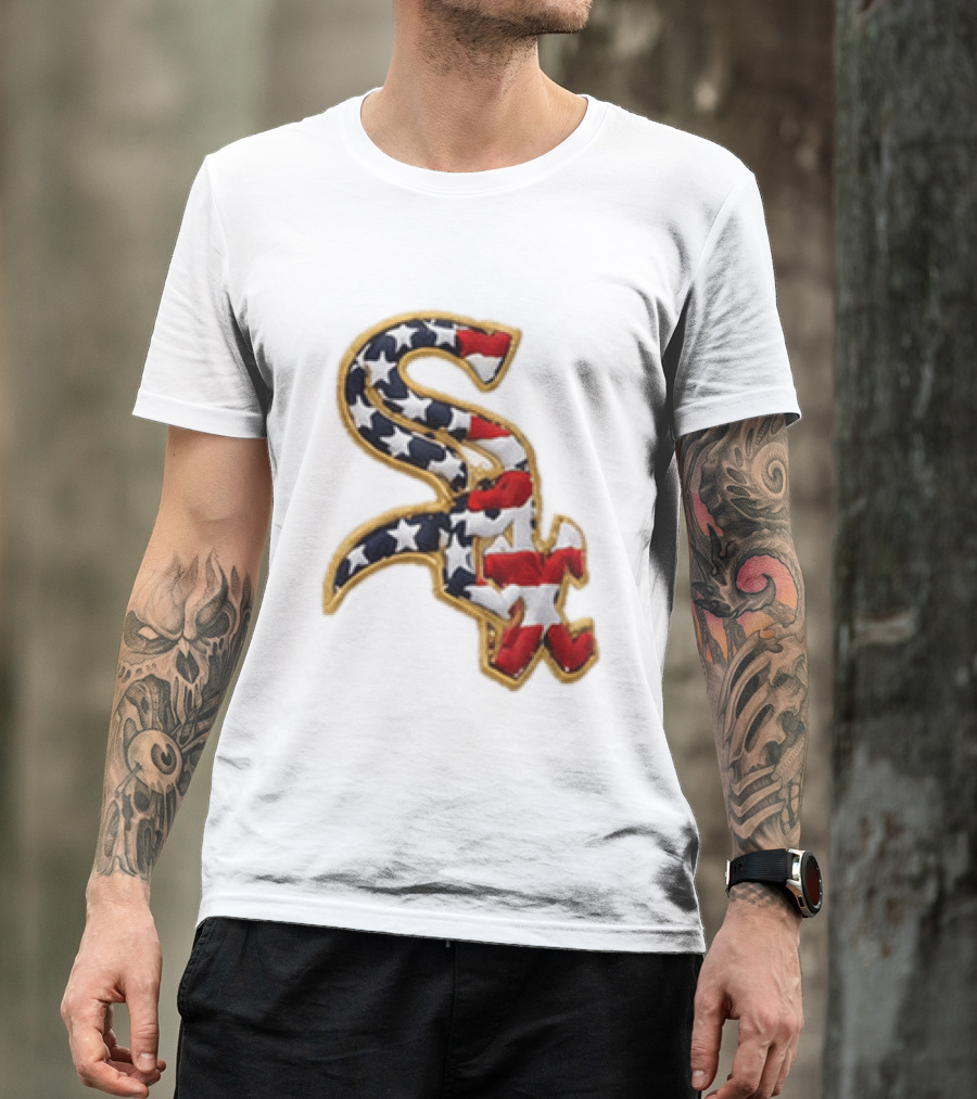 America 250th Anniversary White Sox Hat Patriotic Stars And Stripes T-Shirt
