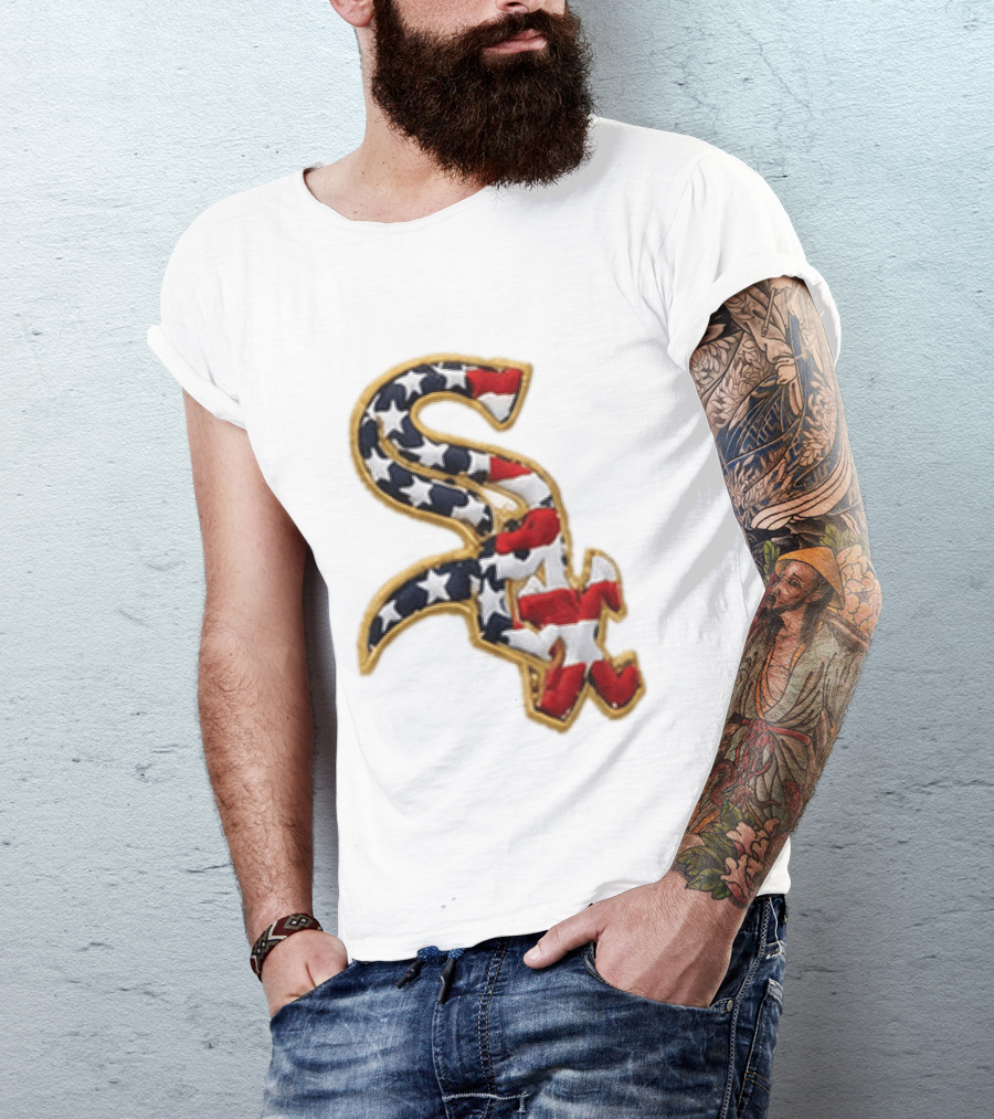 America 250th Anniversary White Sox Hat Patriotic Stars And Stripes T-Shirt
