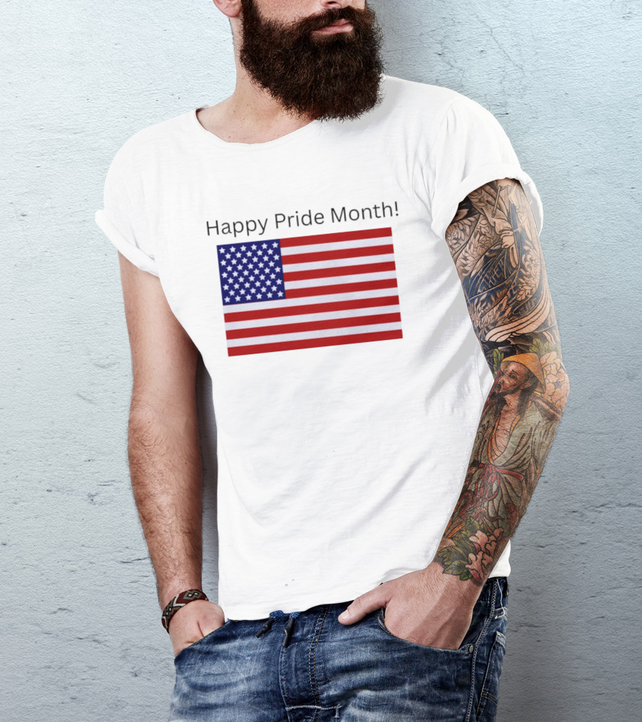 Happy Pride Month USA Flag Celebration T-Shirt