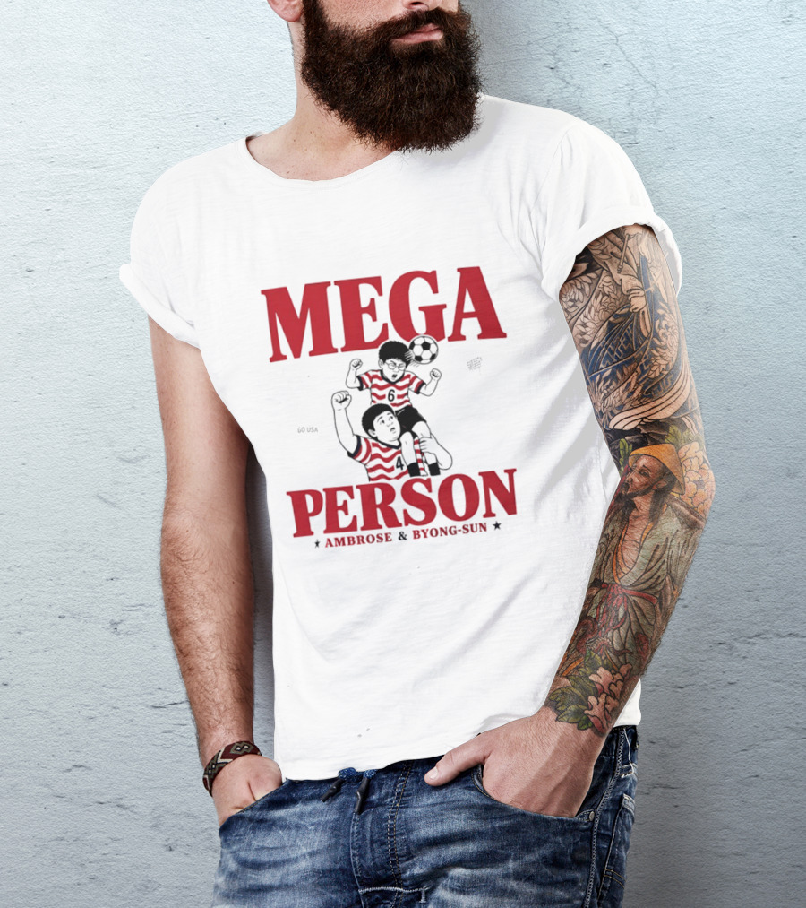 Mega Person Go USA Ambrose Byong Sun Soccer Duo T-Shirt