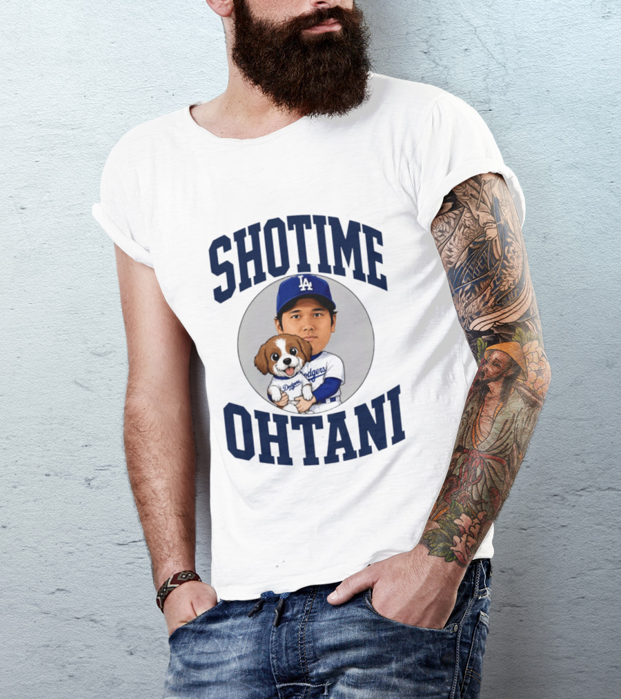 ShoTime Ohtani Los Angeles Dodgers Player With Dog T-Shirt