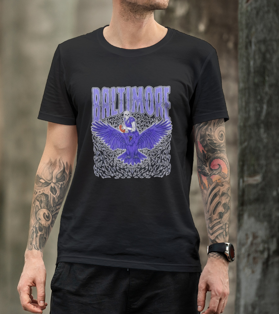 Skeleton Baltimore Ravens Rugby T-Shirt