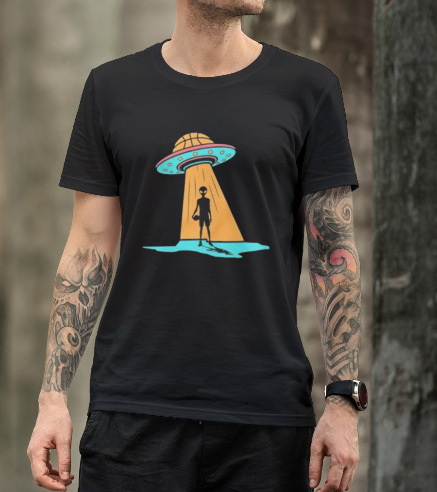 San Antonio Spurs Fiesta Alien Basketball UFO Landing T-Shirt