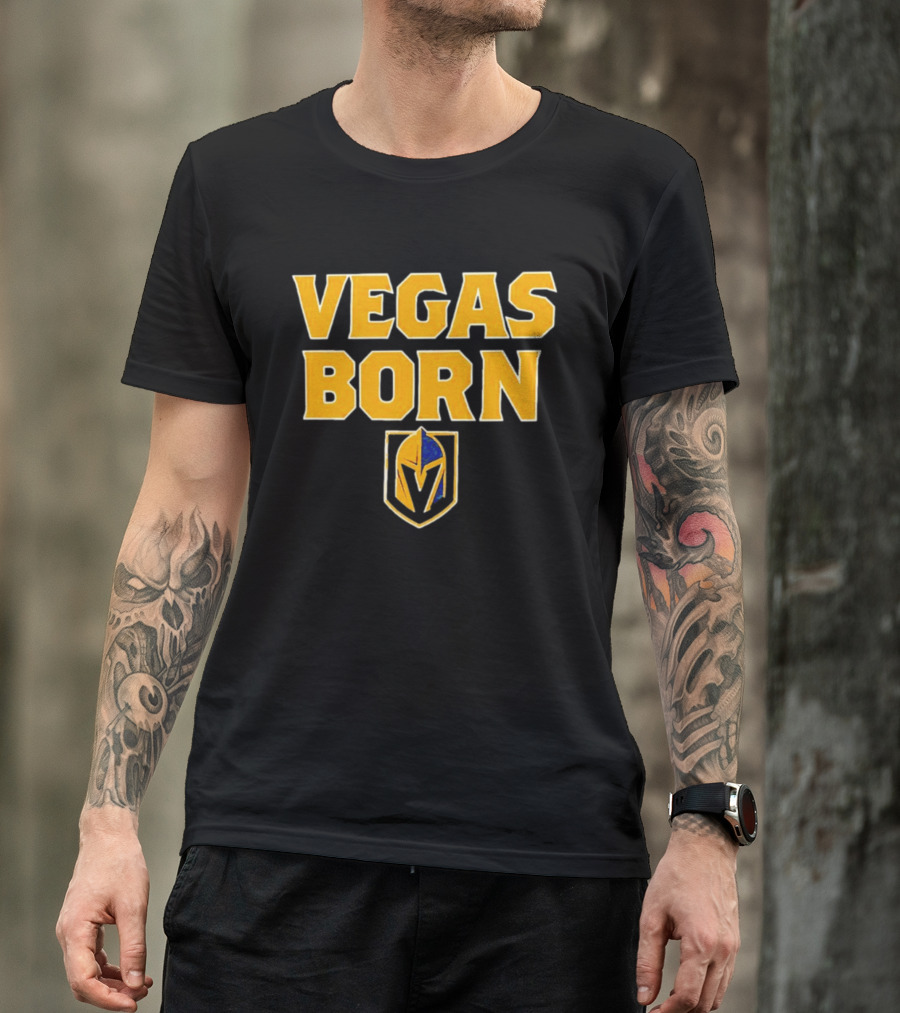 VEGAS BORN Logo Icon Golden Knights T-Shirt