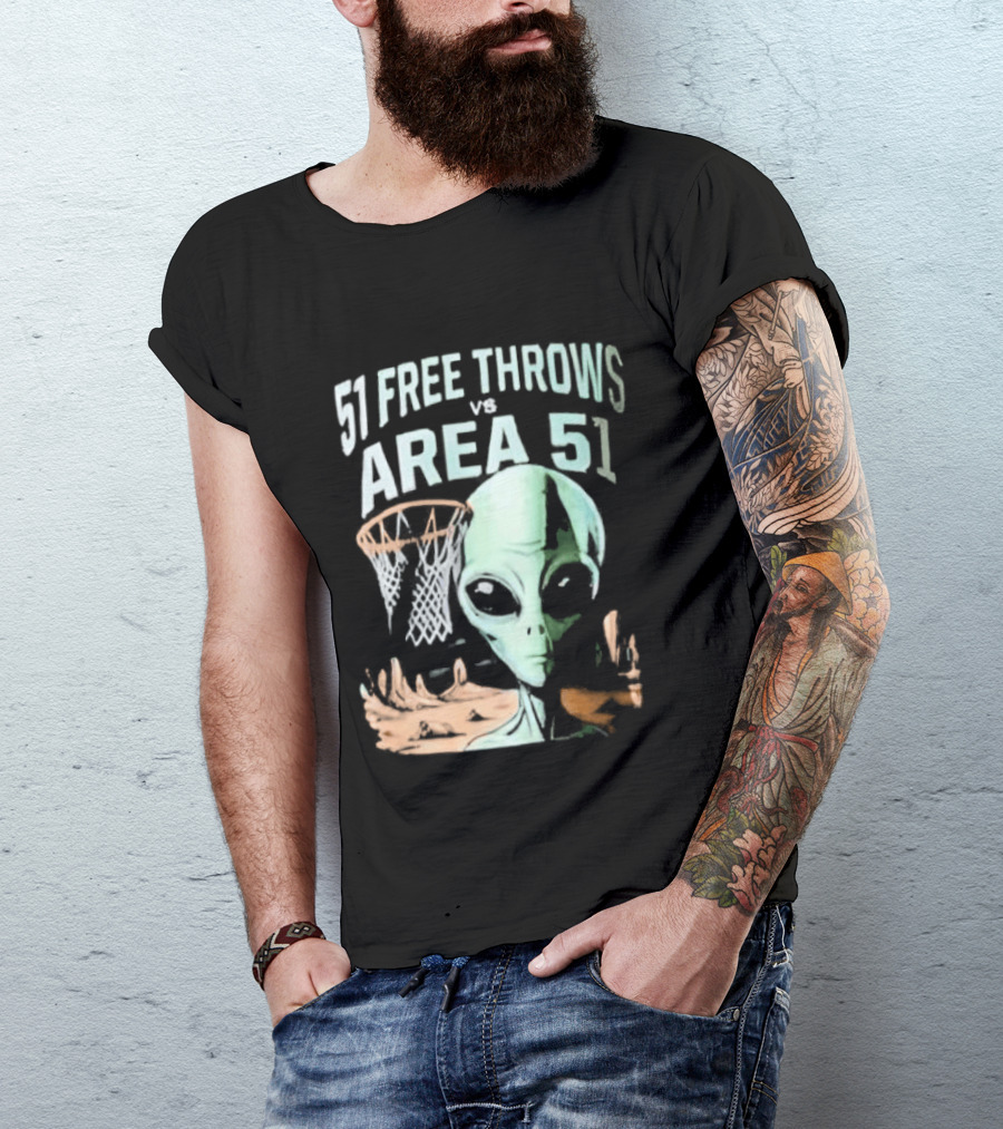 Victor Wembanyama 51 Free Throws Vs Area 51 Alien Basketball T-Shirt