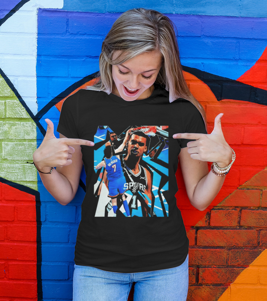 San Antonio Spurs Wembanyama Dunk Showdown With Holmgren T-Shirt