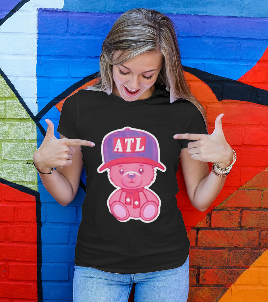 ATL Cap Teddy Bear Atlanta Braves Baseball Scarf T-Shirt