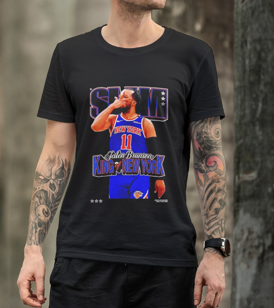 Jalen Brunson King Of New York Knicks NBA SLAM T-Shirt