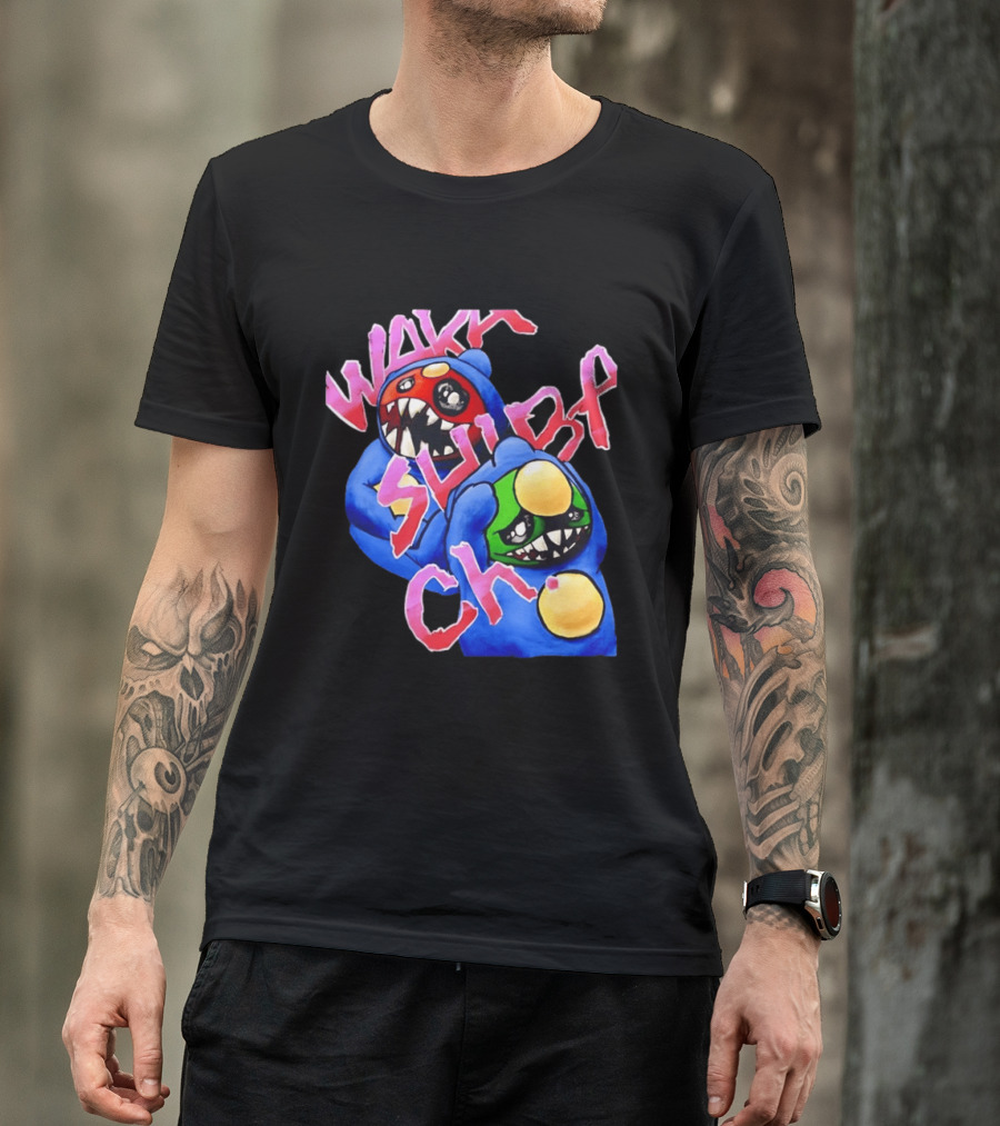 Wakk Slurp Ch Red And Green Creepy Monsters Graffiti T-Shirt