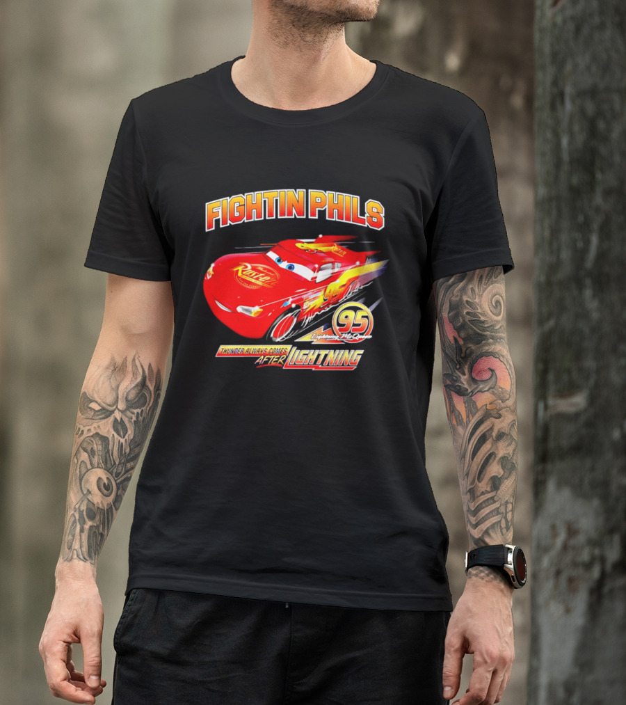 Fightin Phils OT Sports Cars Lightning McQueen Toddler 95 Rust Eze T-Shirt