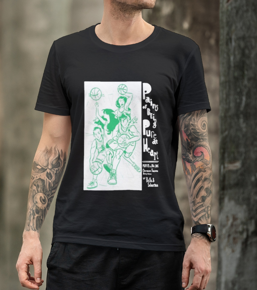 Pains Of Being Pure At Heart Boston May 19 Paradise Touring Company With Helki Silkscreen Basketball T-Shirt