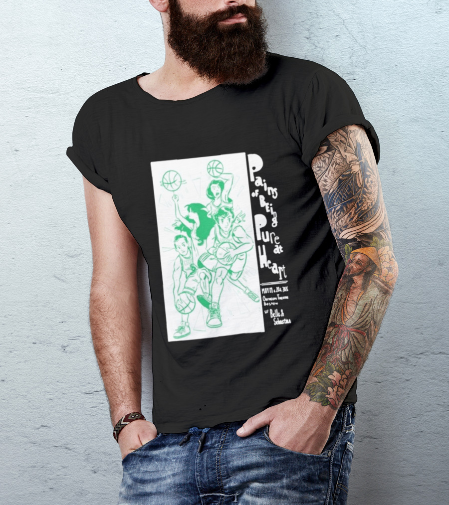 Pains Of Being Pure At Heart Boston May 19 Paradise Touring Company With Helki Silkscreen Basketball T-Shirt