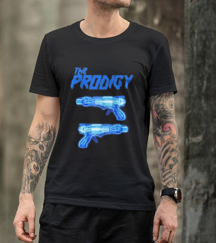The Prodigy Raygun X Ray 26 Tour Blue Neon Guns T-Shirt