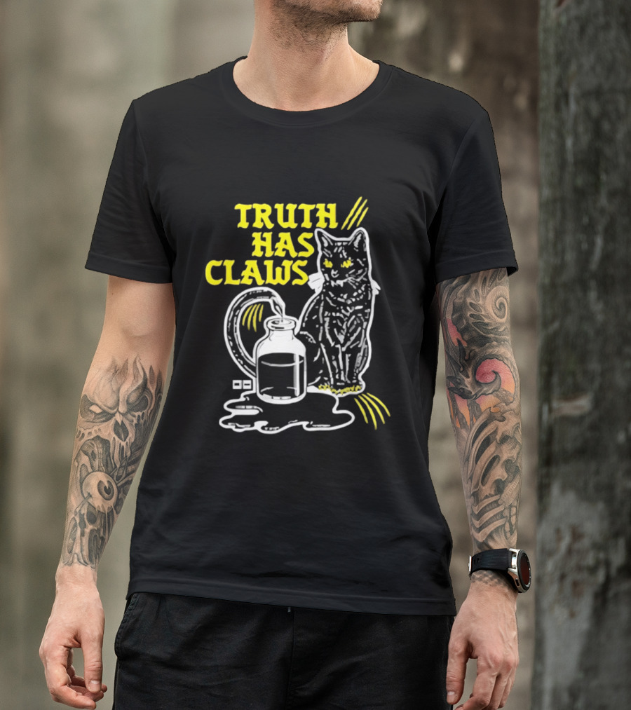 Truth Has Claws Cat Spilled Milk T-Shirt