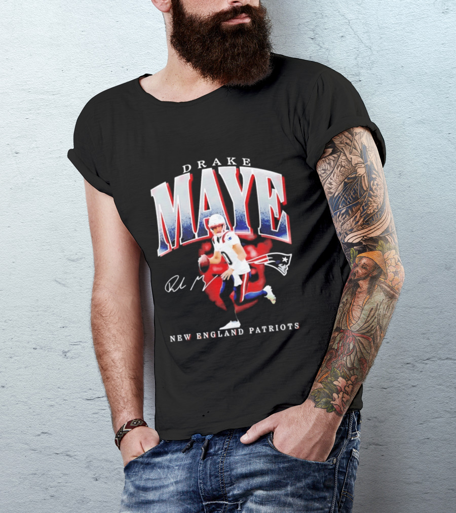 Drake Maye Quarterback New England Patriots T-Shirt