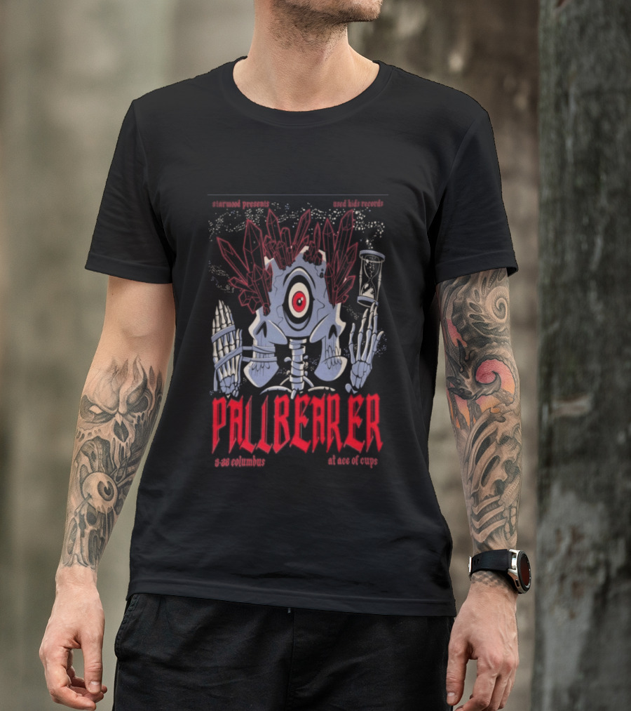 Pallbearer Ace Of Cups Columbus May 28 2026 Skeleton Eye Hourglass T-Shirt