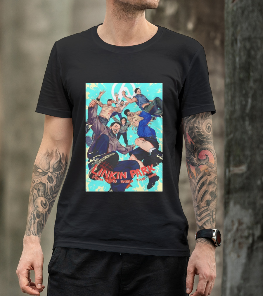 Linkin Park From Zero World Tour 2025 Anime Style Group T-Shirt