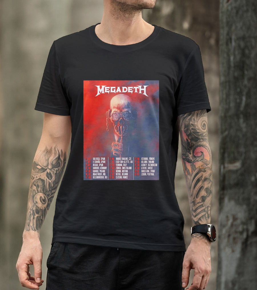 Megadeth 2026 Farewell Tour Europe Dates And Venues T-Shirt
