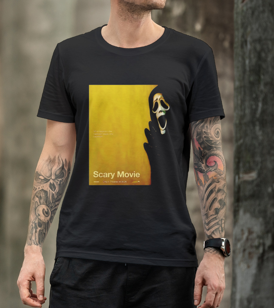 What Happens In The Backroom Stays In The Backroom Scary Movie 6 Backrooms Only In Theatres 06.05.26 T-Shirt