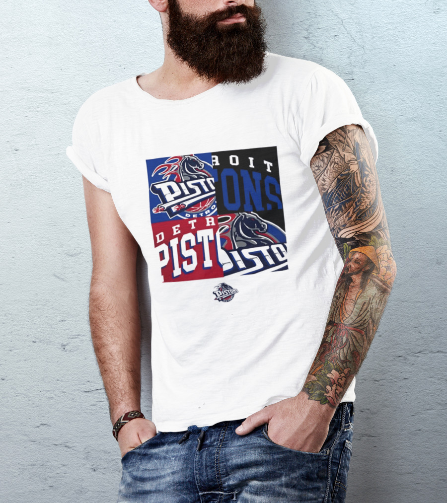 Detroit Pistons NBA Mashup Basketball Sports T-Shirt