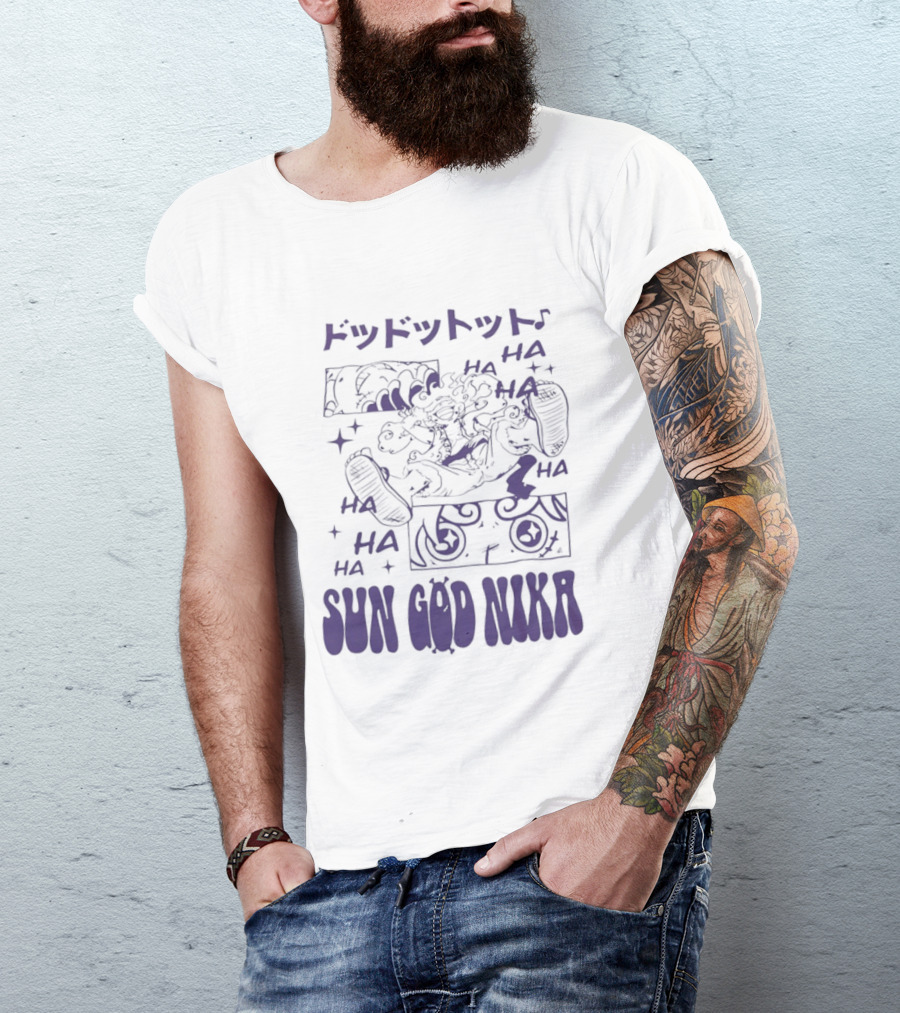 Monkey D Luffy Sun God Nika Laugh One Piece Joyful Image T-Shirt