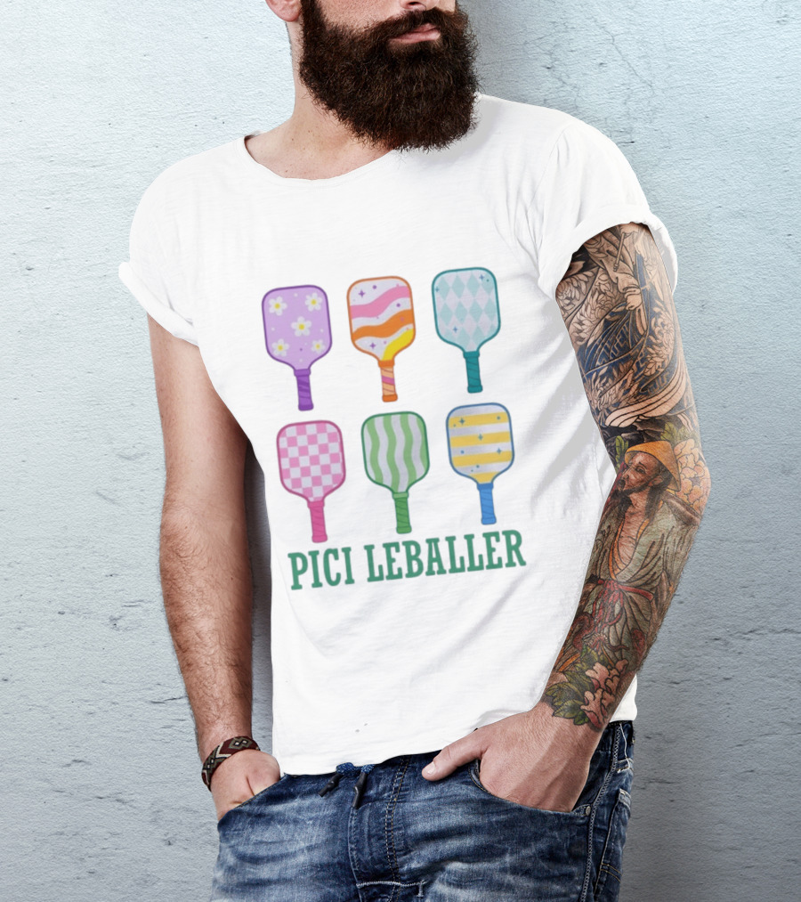 Colorful Pickleball Paddles PICI LEBALLER T-Shirt