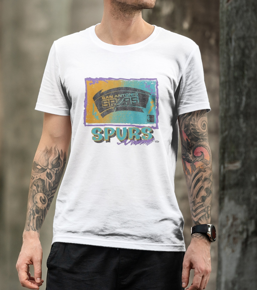 San Antonio Spurs White Surf Foundation Retro Colorful NBA T-Shirt