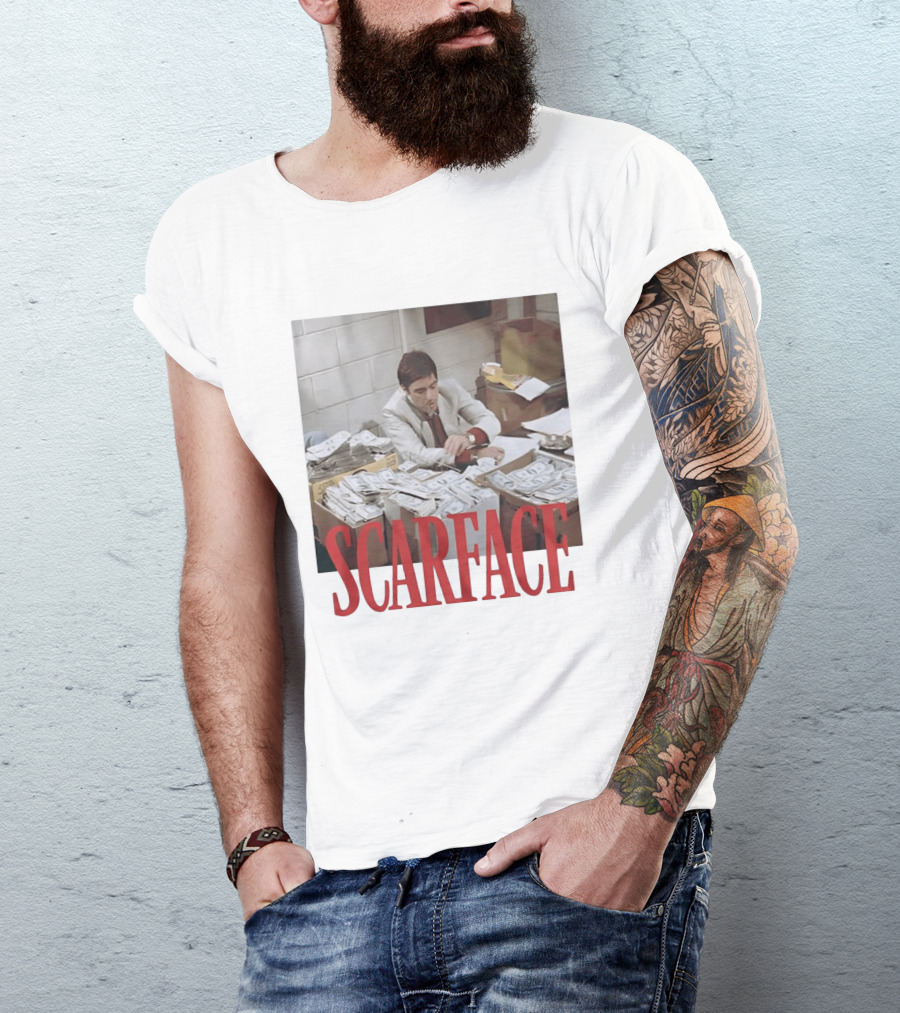 Scarface Tony Montana Al Pacino Money Scene T-Shirt