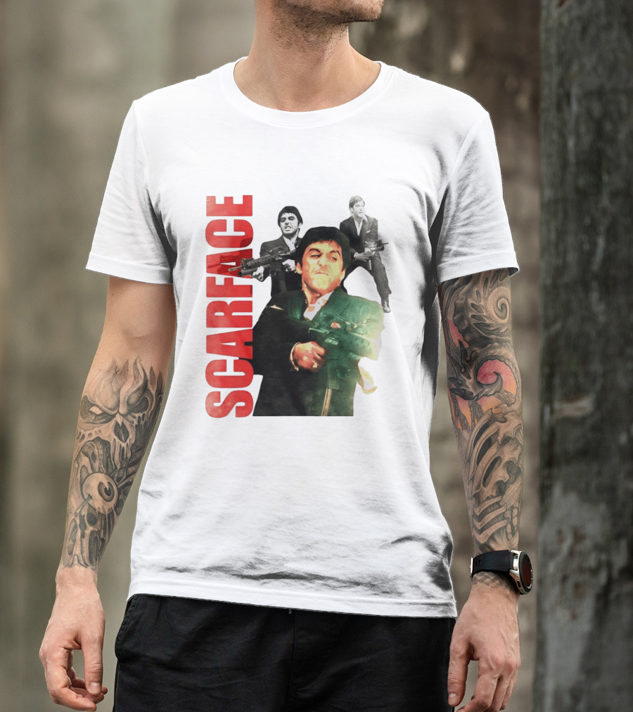 Scarface Tony Montana Al Pacino 1983 Miami Iconic Movie Moment T-Shirt