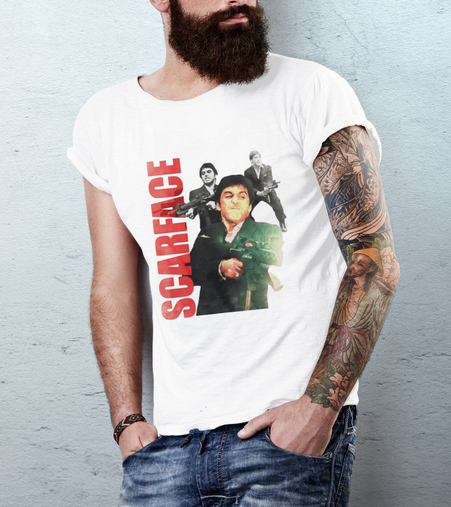 Scarface Tony Montana Al Pacino 1983 Miami Iconic Movie Moment T-Shirt