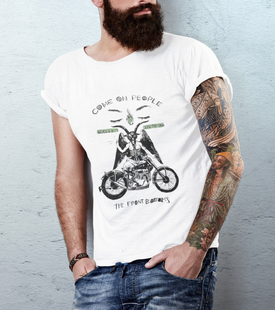 The Front Bottoms Come On People Would I Lie To You Motorcycle Baphomet T-Shirt