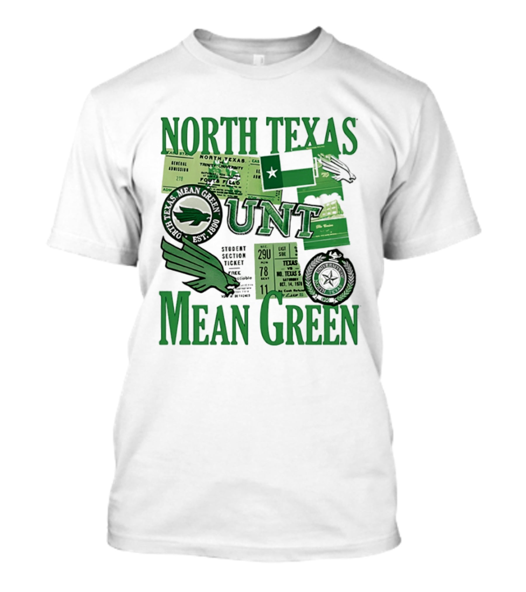 North Texas Mean Green UNT Fouts Field 1890 Football Tickets Memorabilia T-Shirt