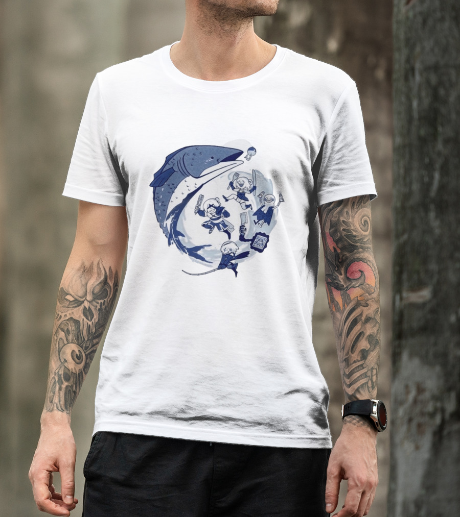 NieR Automata 2B Fishing Cooking Game Characters Wave T-Shirt