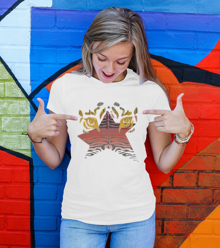 Bodega Beautiful Animal Star Stripes And Flames T-Shirt