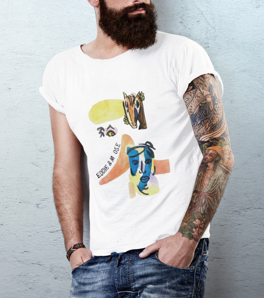 Eddie And Moose Horse Head Face Eye Shape Abstract Eddie And M CSE T-Shirt