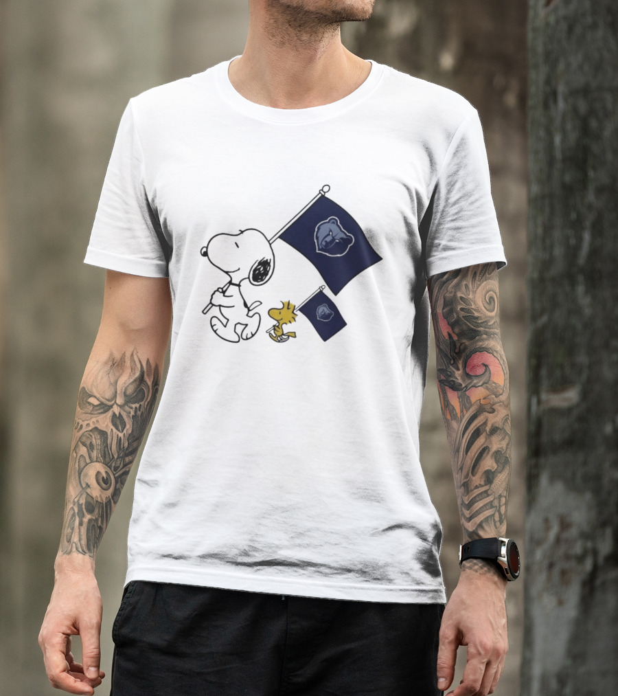Memphis Grizzlies Snoopy Woodstock NBA Flags Basketball Team T-Shirt
