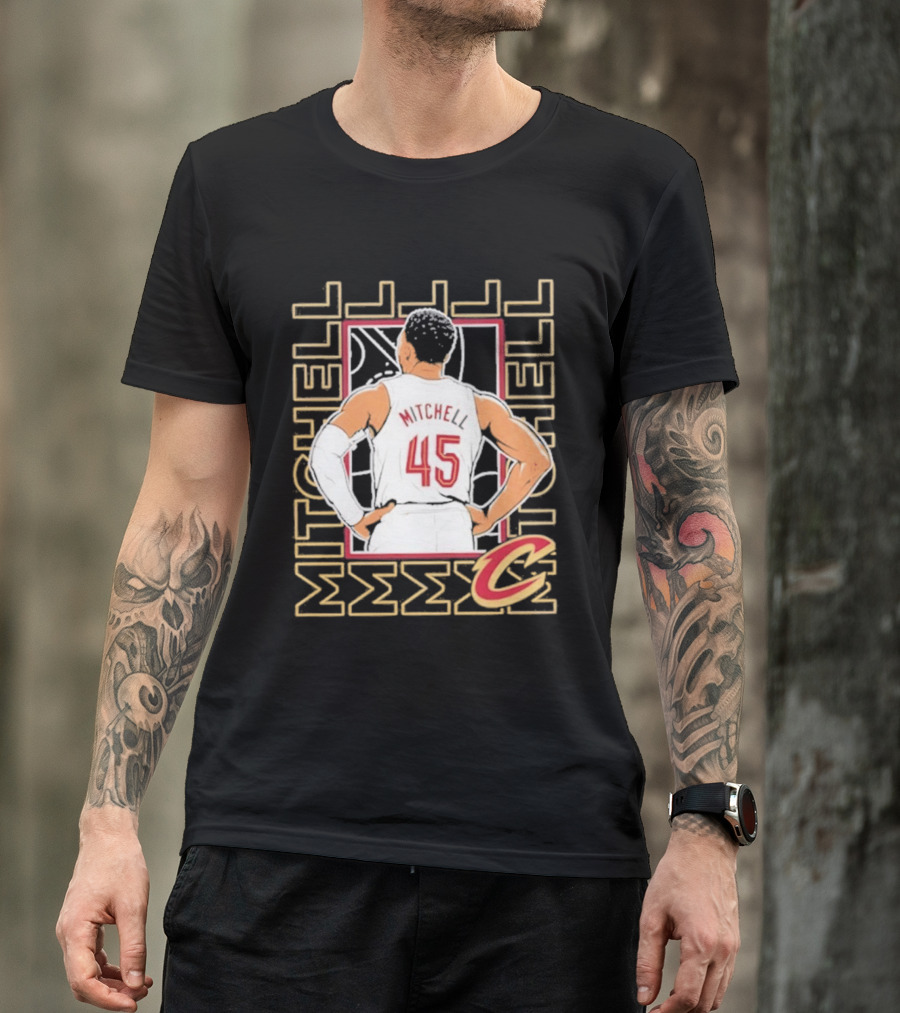 Cleveland Cavaliers Mitchell 45 Basketball Star Pose T-Shirt