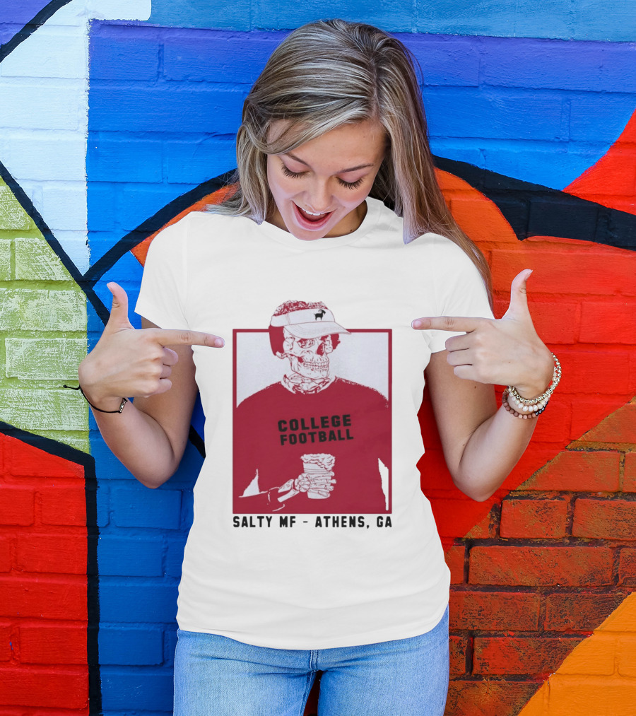 Skeleton College Football Athens Georgia Salty MF Gameday T-Shirt