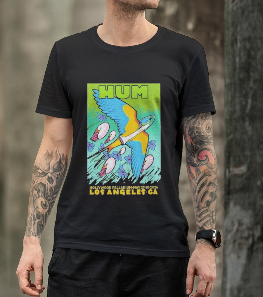 Hum Los Angeles May 29 + 30 2026 CA Vibrant Bird And Flowers T-Shirt