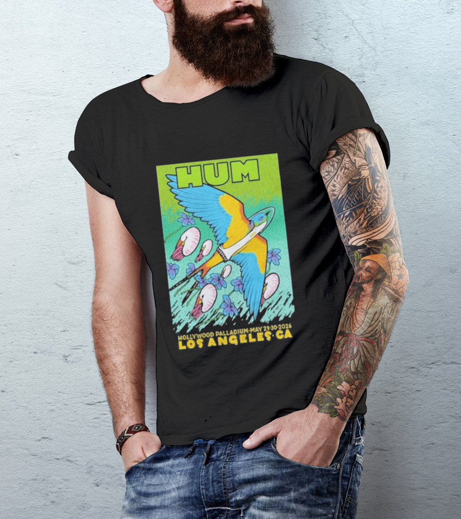 Hum Los Angeles May 29 + 30 2026 CA Vibrant Bird And Flowers T-Shirt