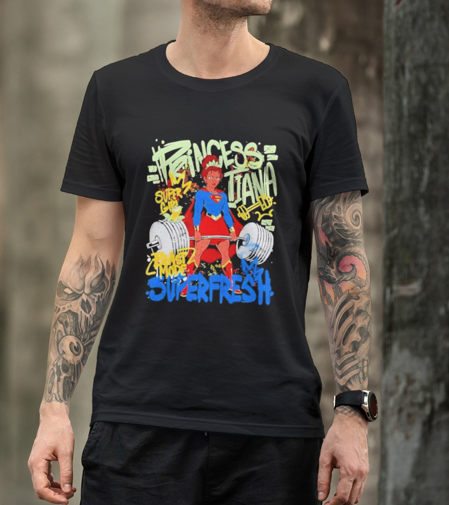 Princess Tiana Supergirl Beast Mode Superfresh Strength Powerlifting T-Shirt