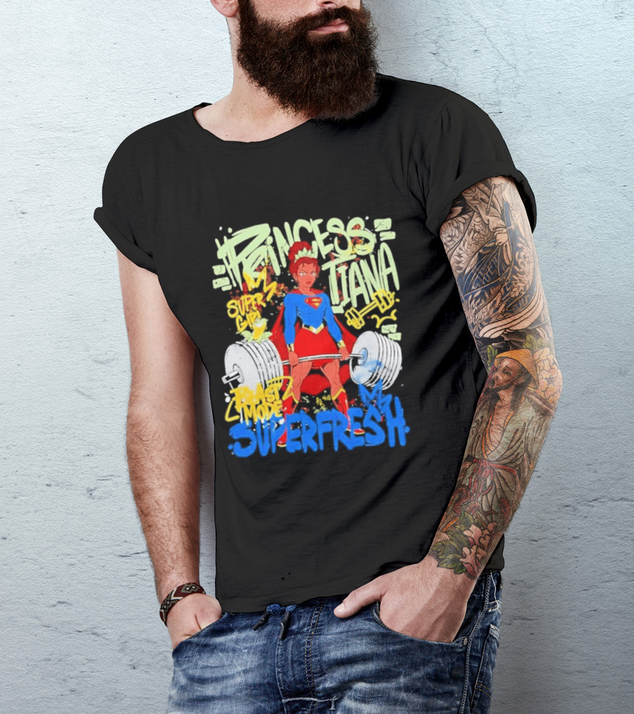 Princess Tiana Supergirl Beast Mode Superfresh Strength Powerlifting T-Shirt