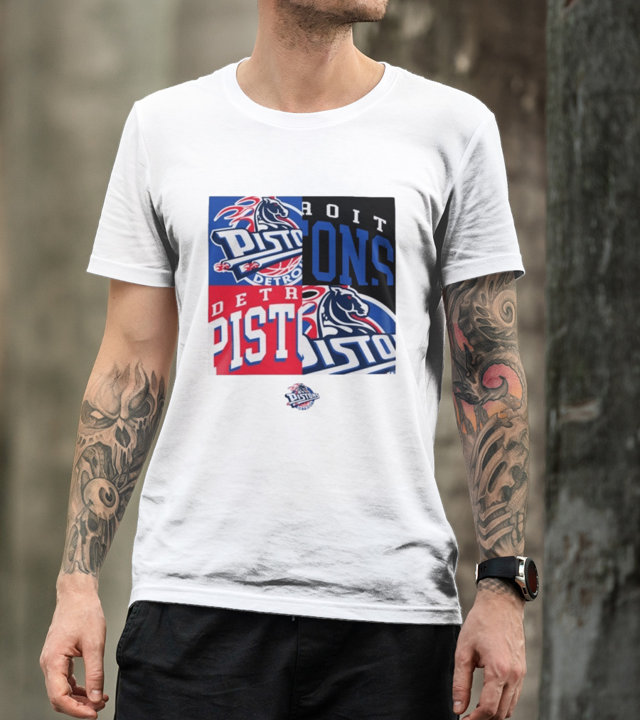 Detroit Pistons New Era Block PISTONS DETROIT Basketball T-Shirt