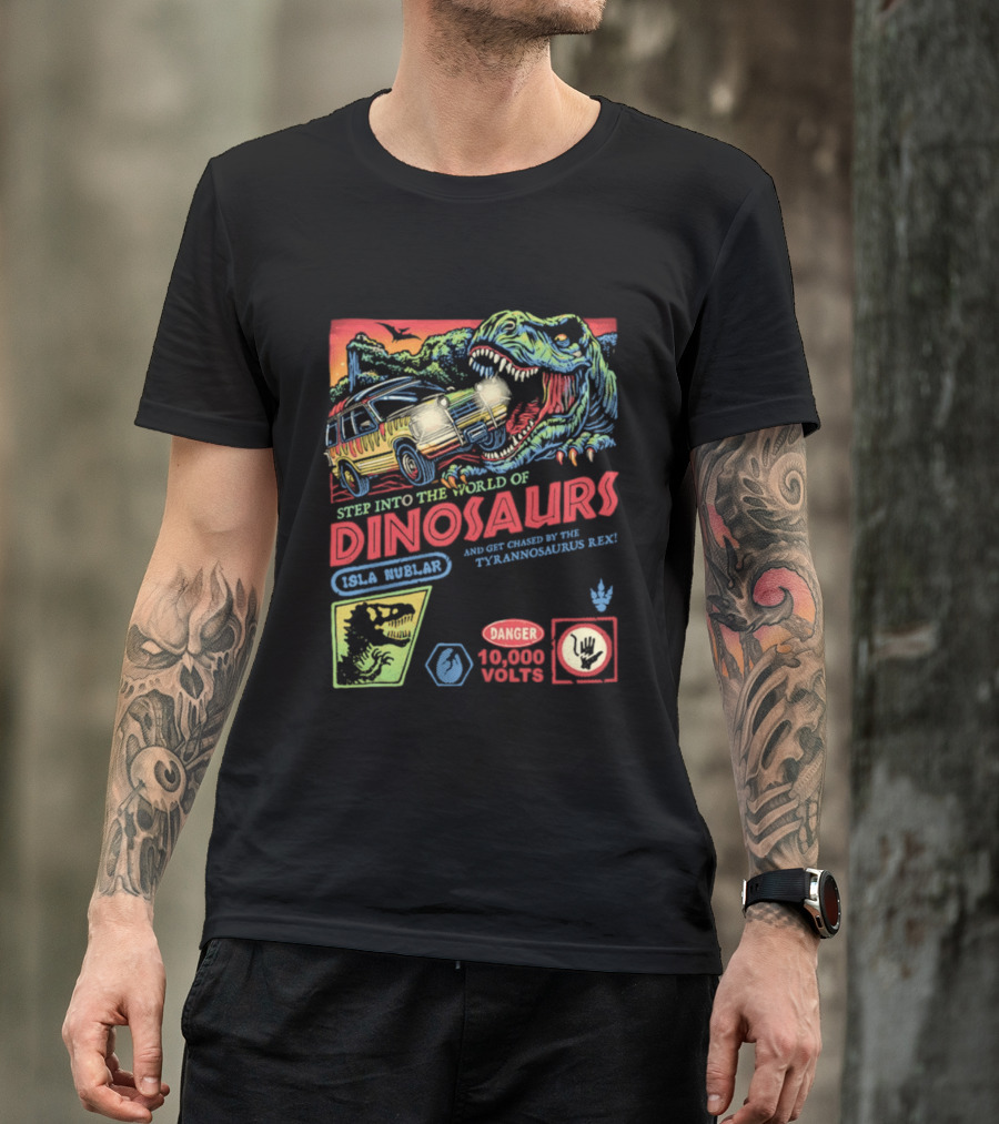 Step Into The World Of Dinosaurs Jala Muzlar T. Anadromerus Rex Danger 10,000 Volts T-Shirt