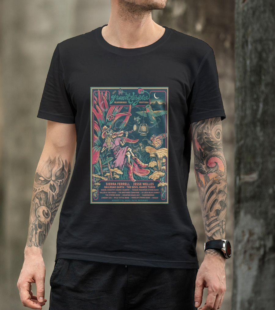 Grand Targhee Bluegrass Festival Aug 7 9 2026 Sierra Ferrell Jesse Welles Railroad Earth Alta Wyoming T-Shirt