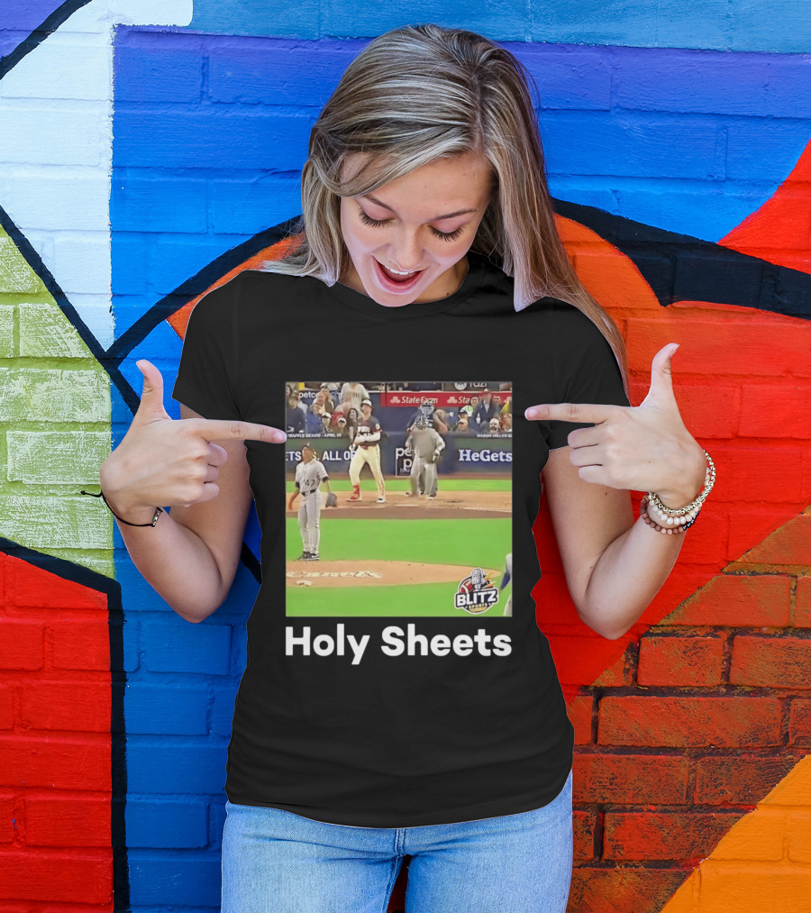 Mason Miller Holy Sheets Blitz Sports MLB HeGets State Farm Waffle Beanie T-Shirt