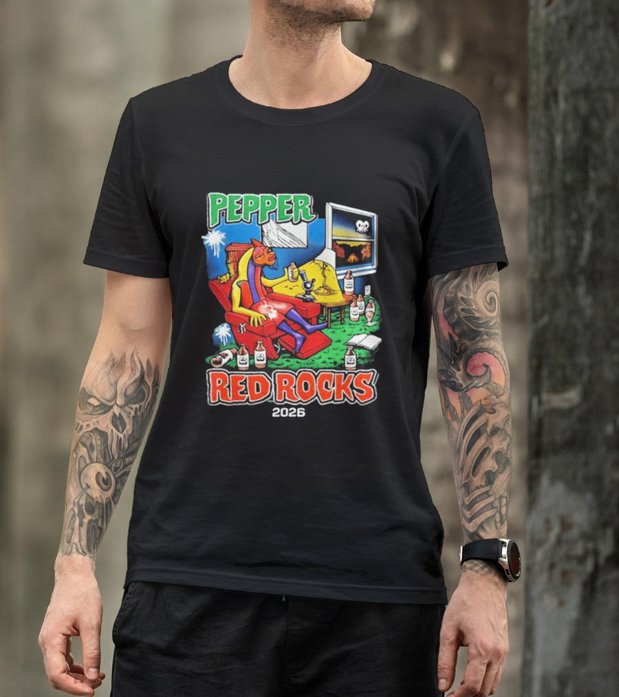 Pepper Red Rocks Amphitheatre 2026 Morrison Colorado Psychedelic Vibes T-Shirt