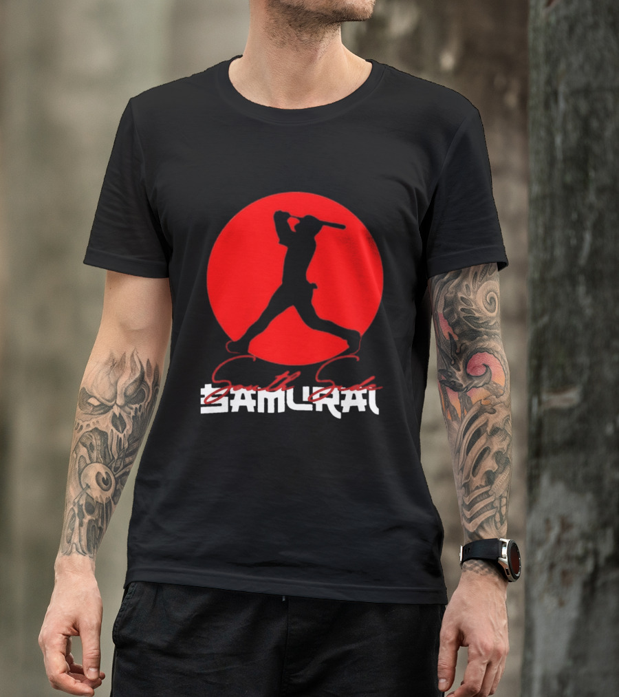 Samurai Baseball Stride Dark Red Circle Sōru Geki T-Shirt